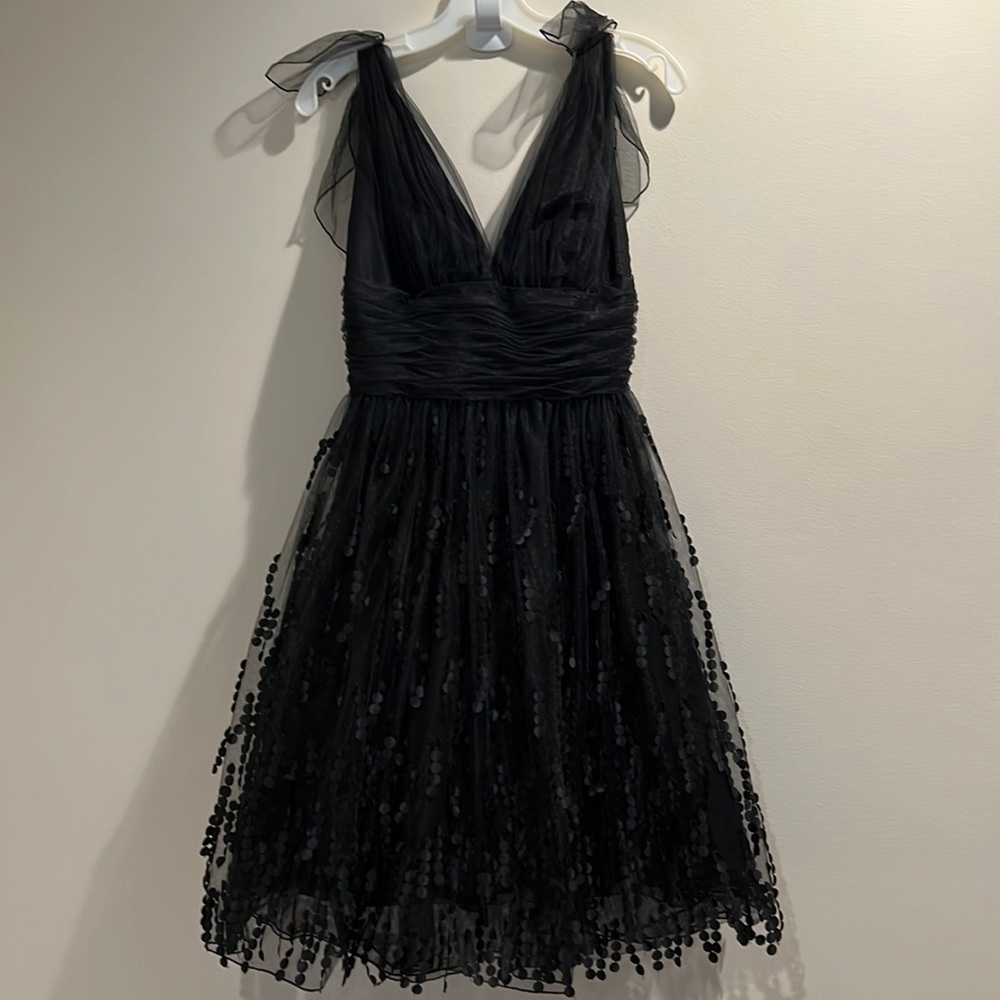 Black net cocktail dress